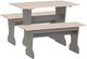 Linon Norah 3-Piece Gray/Maple Table Bench Set-0