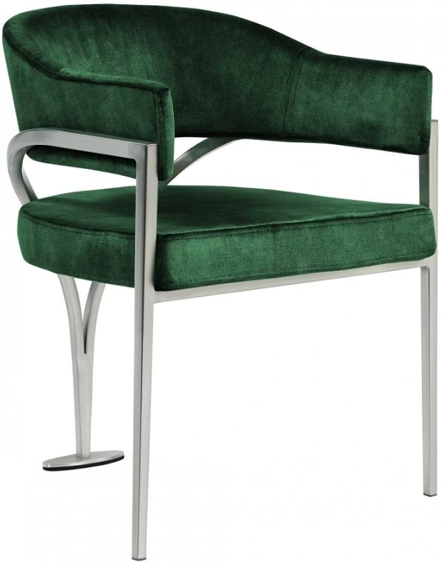 Meridian Furniture Madelyn Green/Chrome Velvet Dining Chair-0