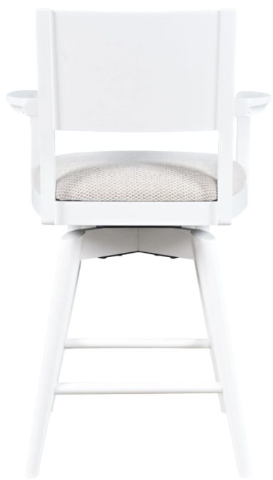 Jofran Inc. Axis White Panel Back Swivel Counter Stool-4