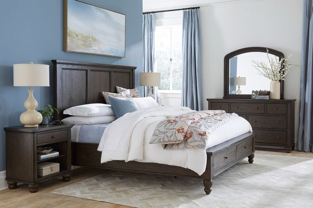 aspenhome® Cambridge Cracked Pepper Queen Panel Storage Bed-1