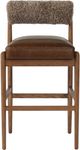 Four Hands Jazelle Havana Brown/Taupe Shearling Bar Stool-2