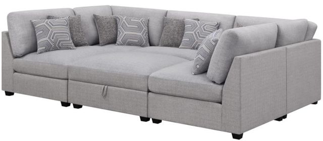 Coaster® Cambria 6-Piece Gray Upholstered Modular Sleeper Sectional-2
