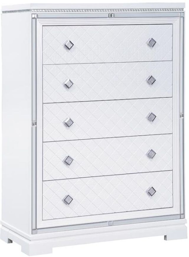 Coaster® Eleanor 5-Piece White Upholstered Bedroom Set-3