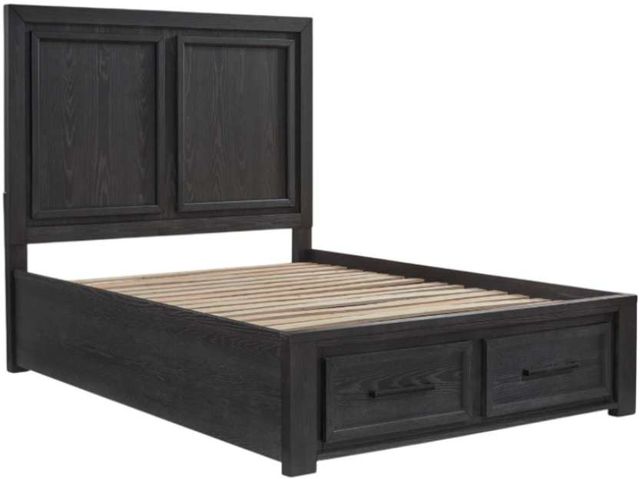 Black/Brown Queen Panel Storage Bed - DISCONTINUED-2