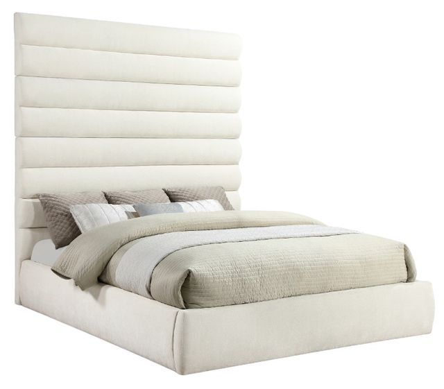 Meridian Furniture Adam Cream 89" King Upholstered Panel Bed-0