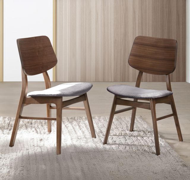 New Classic® Home Furnishings Oscar Dark Gray/Walnut Dining Side Chair-1