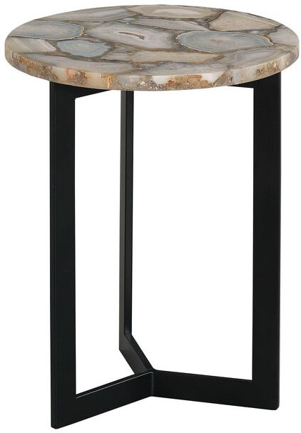Hammary Hidden Treasures Beige Marble Top Accent Table with Black Base Bob Mills Furniture