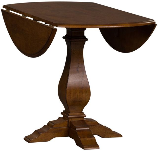 Liberty Furniture Creations II Tobacco Round Drop Leaf Table-3