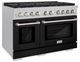 ZLINE 48" Satin Stainless Steel Pro Style Gas Range with Black Matte Door-3