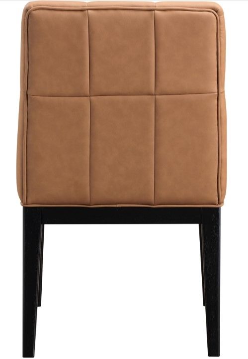 Meridian Furniture Adrian Cognac/Black Leather Upholstered Dining Side Chair-3