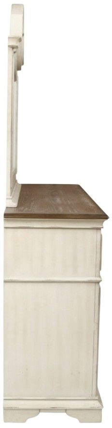 New Classic® Home Furnishings Anastasia Antique White Dresser and Mirror-4