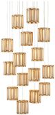 Currey & Company Daze Multi-Drop Antique Brass/Painted Silver/White Pendant Lighting-0