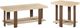 Mazin Furniture Rosedale Rustic Oak Coffee Table with Dark Brown Base-2