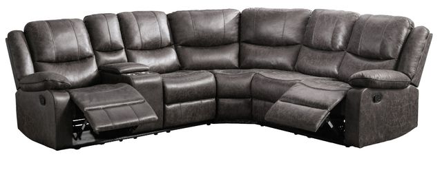 Mazin Furniture Everett 3-Piece Black Modular Reclining Sectional-1