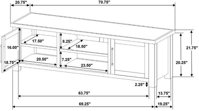 Coaster® Beasley Golden Oak TV Stand Media Console-2