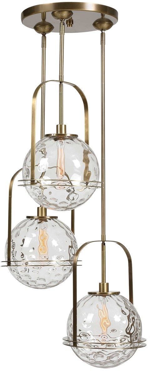 Uttermost® Mimas Antique Brass 3-Light Cluster Pendant-0
