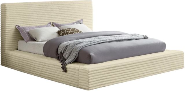 Meridian Furniture Dexter Cream Queen Upholstered Panel Bed-0