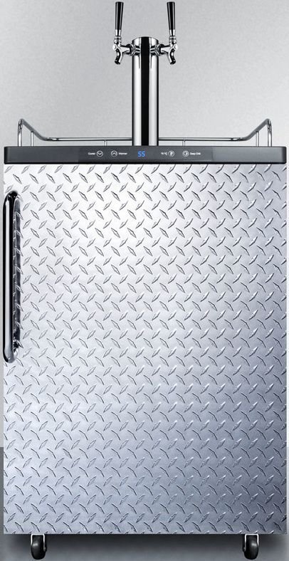 Summit® 5.6 Cu. Ft. Diamond Plate Beer Cooler/Kegerator-0