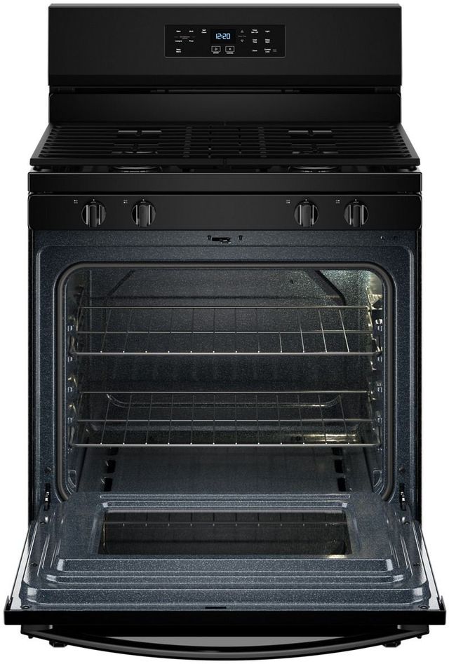Whirlpool® 30" Black Freestanding Gas Range with Cast Iron Grates and No Preheat Mode-1