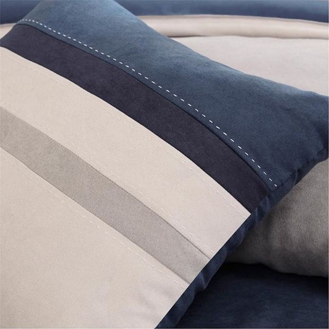 Olliix by Madison Park Blue Queen Palisades 7 Piece Faux Suede Comforter Set-4