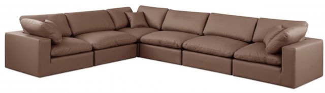 Meridian Furniture Comfy 6-Piece Brown Vegan Leather Sectional-0
