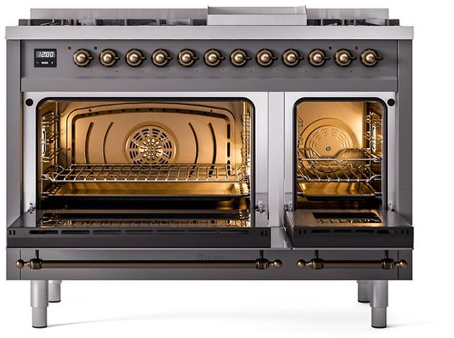 Ilve® Nostalgie II Series 48" Graphite Matte Pro Style Dual Fuel Range-2