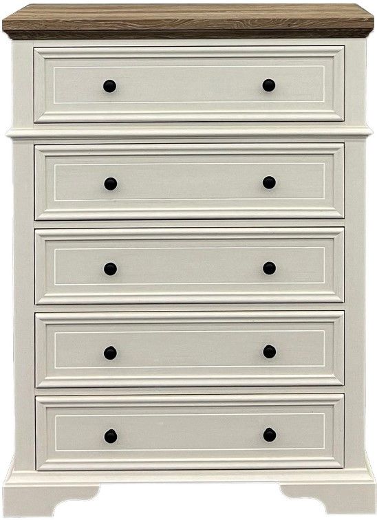 Elements International Eastwood Youth Brown/White 5-Drawer Chest-1