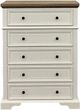 Elements International Eastwood Youth Brown/White 5-Drawer Chest-1