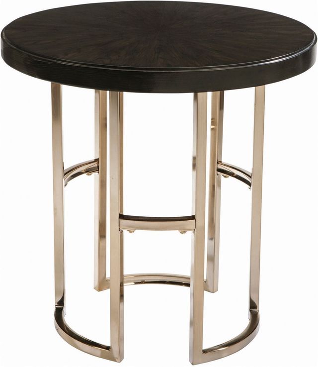 Coaster® Corliss Americano and Rose Brass Round End Table-0