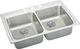 Elkay Lustertone® Classic Lustrous Satin Stainless Steel 33" x 22" x 6.5" 1-Hole Equal Double Bowl Drop-in ADA Sink with Perfect Drain® and Quick-Clip-0