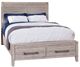 American Woodcrafters 2810 Aurora Whitewash Queen Panel Bed with Storage Footboard-0