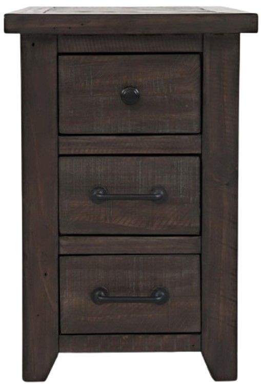 Jofran Inc. Madison County Harris Barnwood Power Chairside Table-1