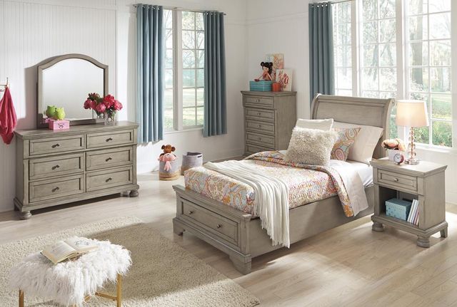 Signature Design by Ashley® Lettner Light Gray 6-Drawer Dresser and Mirror-4