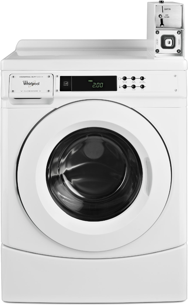 Whirlpool Commercial White Front Load Washer & Gas Dryer Laundry Pair-1