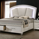 Furniture of America® Maddie Peral White/White California King Bed-0