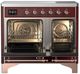 Ilve® Majestic III 40" Burgundy Pro Style Induction Range with Triple Glass Door and Copper Trim-1