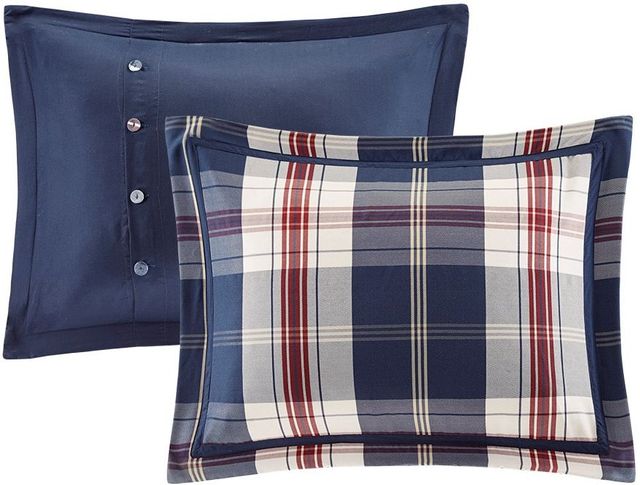 Olliix by Woolrich Ryland Blue Full/Queen Oversized Plaid Print Comforter Set-1