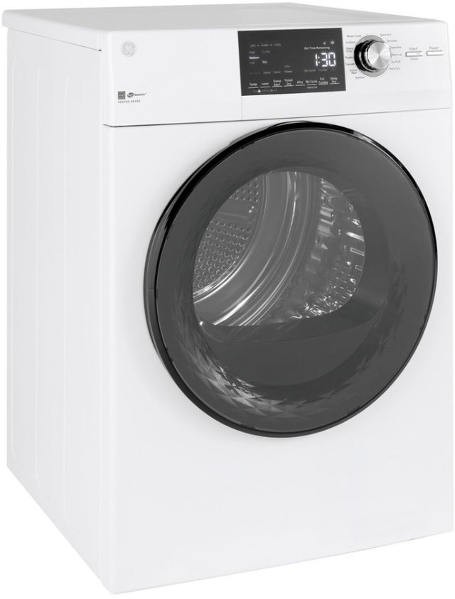 GE® 4.3 Cu. Ft. White Front Load Electric Dryer with Stainless Steel Basket-4