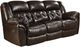 HomeStretch Brown Leather Double Reclining Console Sofa-0