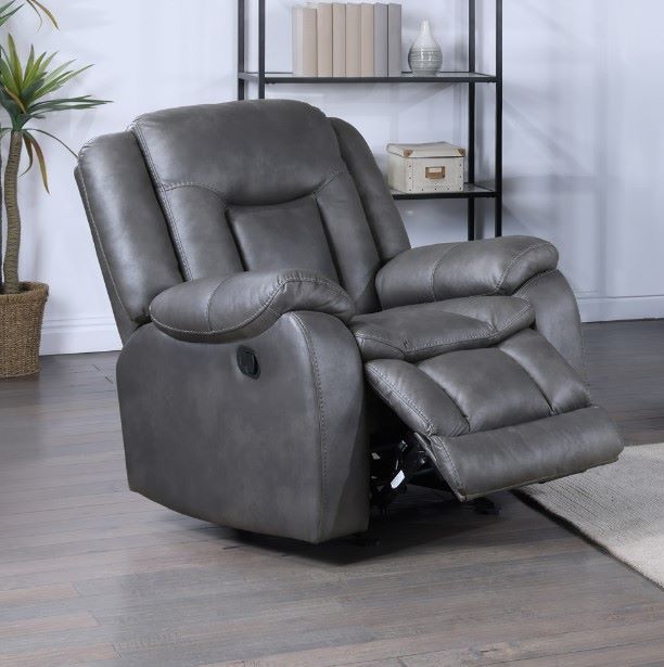New Classic® Home Furnishings Morello Gray Manual Glider Recliner-1