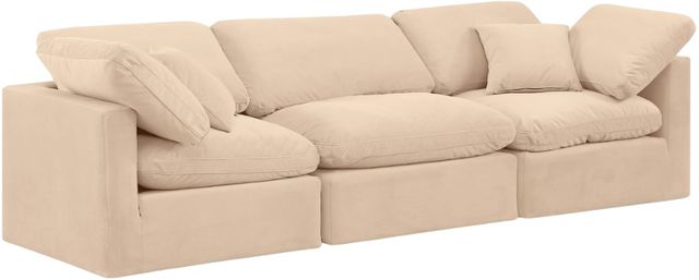 Meridian Furniture Indulge 3-Piece Beige 105" Sofa-0