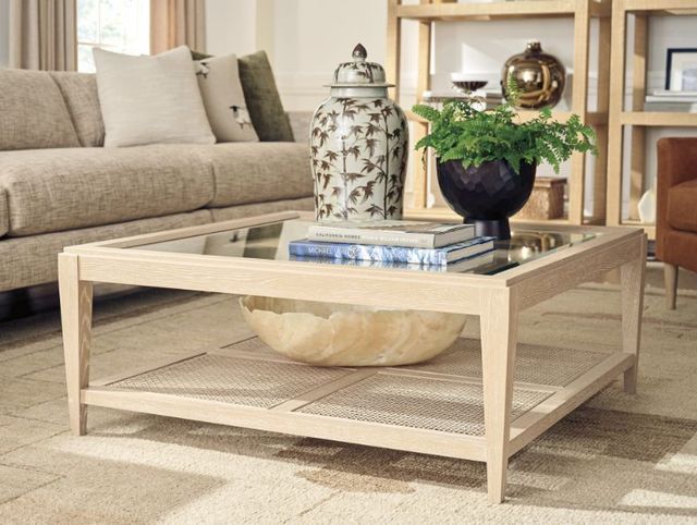 Lexington Home Sunday Morning Salt Marsh Sandstone Square Cocktail Table-1