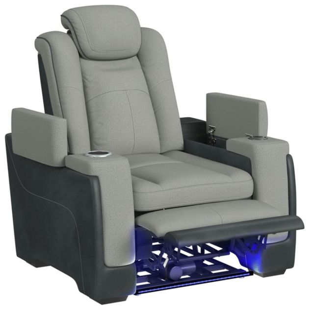 Elements International Lantana Charcoal/Rocky Cement Power Recliner-3