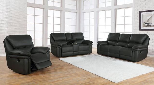 Coaster® Breton 3-Piece Dark Charcoal Reclining Living Room Set-0