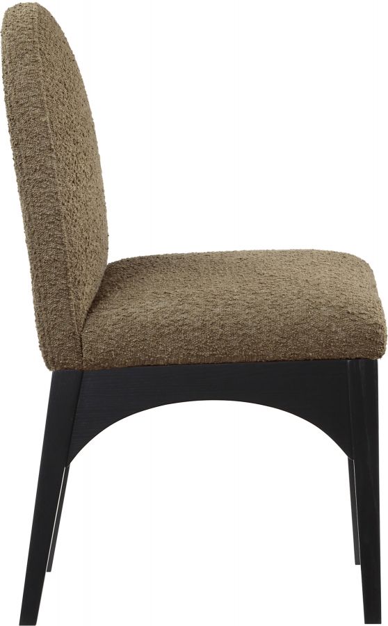 Meridian Furniture Waldorf Olive/Black Boucle Upholstered Dining Chair-3