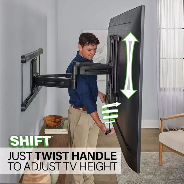 Sanus® Black Advanced Full-Motion 4D® + Shift™ TV Wall Mount for 42"-90" TVs-2