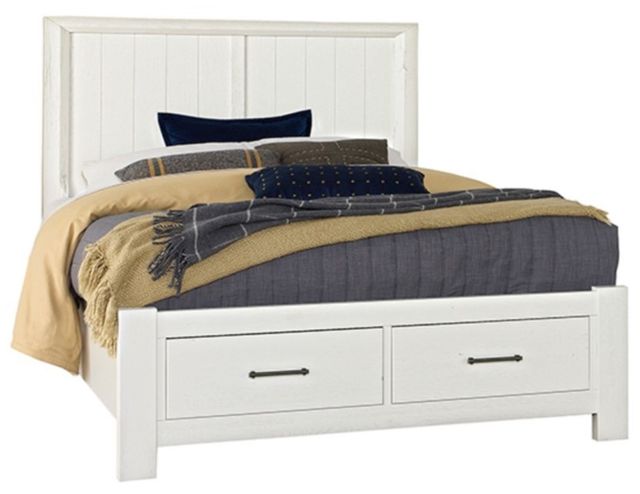 Vaughan-Bassett Yellowstone Buckskin/White Queen Storage Bed