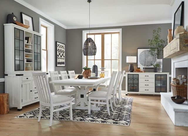 Magnussen Home® Harper Springs Silo White Server with Hutch Set-1