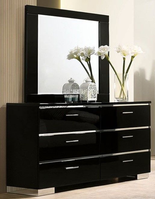 Furniture of America® Carlie 4-Piece Black Queen Bedroom Set-2