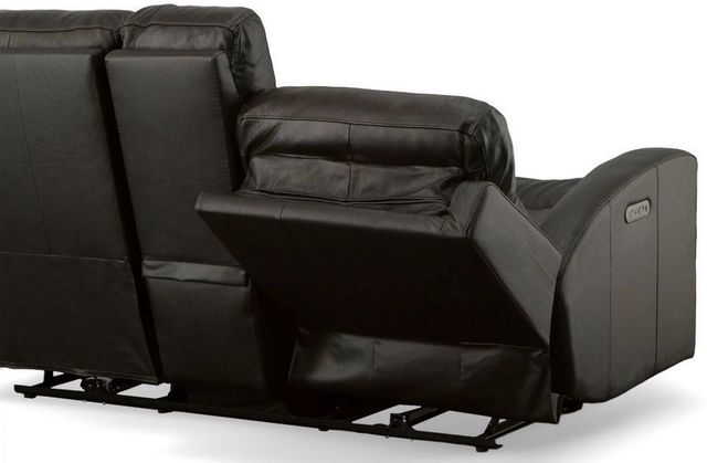 Flexsteel® Cody Dark Brown Power Reclining Loveseat with Console and Power Headrests-4